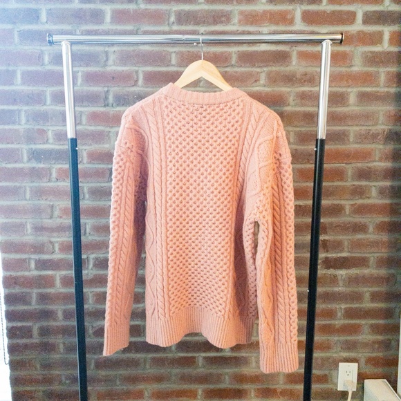[LANEUS] Crew Neck aran-knit Jumper - Picture 5 of 7